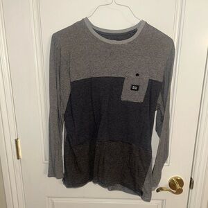 Billabong Men’s Gray Long Sleeve Logo Tee Size Medium